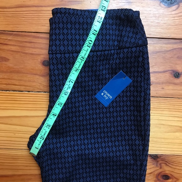 Crown & Ivy Navy Black Velvet Work Pants, NWT, 2 - Picture 9 of 13